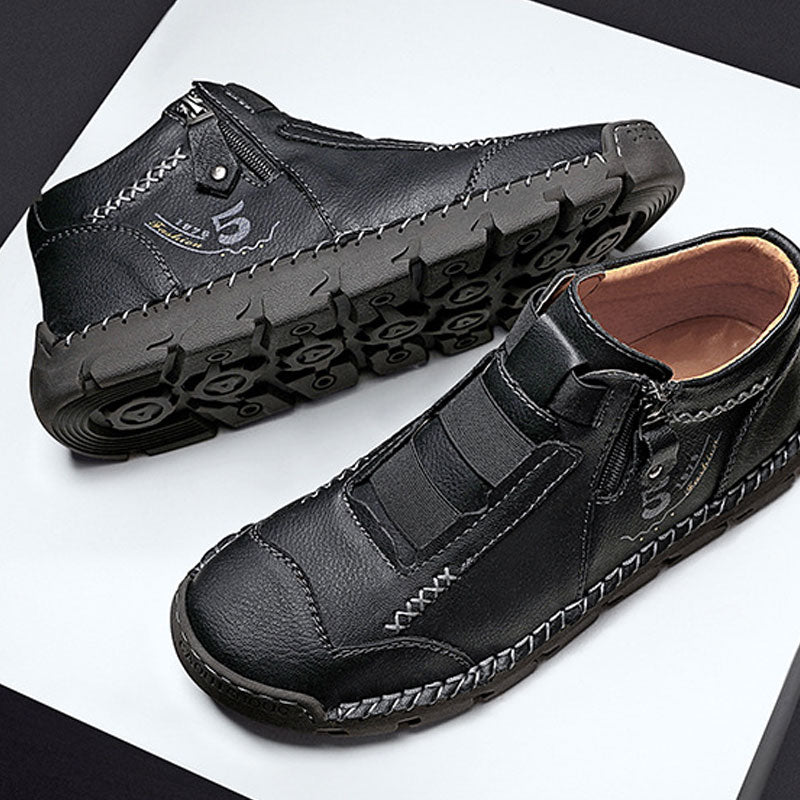 Casual, Handmade, Genuine Leather Mens Shoes 12264 Dark Navy