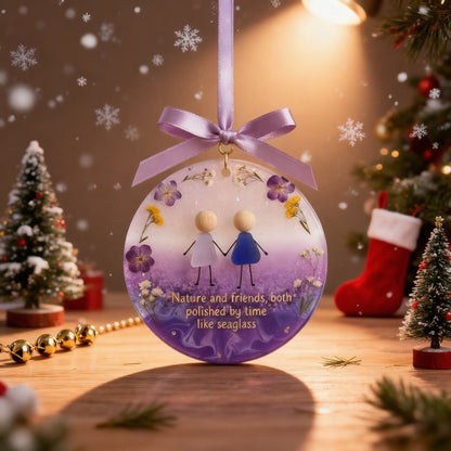 💜Timeless Bonds Sea Glass Christmas Ornament🌊✨Shaped by Nature & Crafted by Hand💝