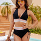 💃Vacation Sale 49% OFF💃High Waisted Tummy Control Color Block Bikini Sets