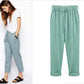 🔥 NEW HOT SALE 🔥 Women's Solid Color Elastic Waist Loose Nine-Point Pants