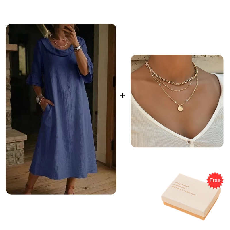 Navy Blue_Dress & Necklace