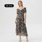 🌸New Arrival 50%OFF💖 Women's Off-the-Shoulder V-Neck Printed Dress