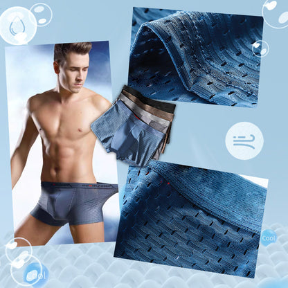3PCS Men's Mesh Breathable Boxer Briefs