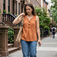 Women's V-Neck Sleeveless Cotton Linen Vest