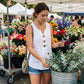 Women's V-Neck Sleeveless Cotton Linen Vest