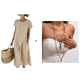 Limited-time offer⏰Women’s round-neck, asymmetrical, stylish solid-colour dress 💖 Extra loose fit 💖 Extremely breathable