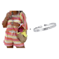 👗 57% OFF NOW!⏰Women's Color-Blocked Striped Knit Casual 2-Piece Set👚🩳