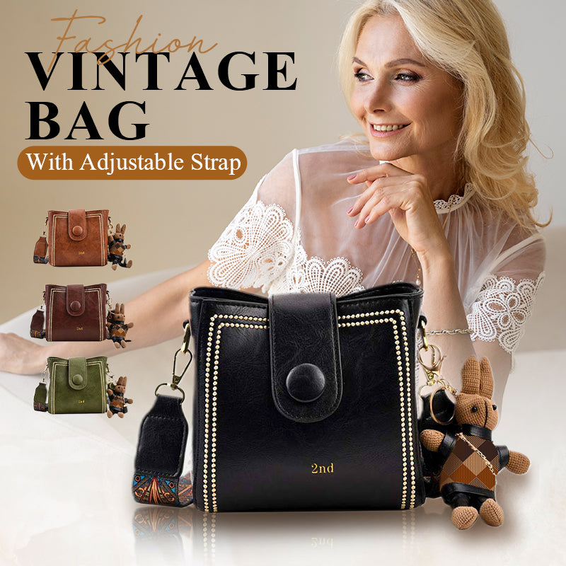Vintage Fashion Bag with Adjustable Wider Shoulder Strap (Sac à la mode vintage avec Vintage Fashion Bag with Adjustable Wider Shoulder Strap (Sac à la mode vintage avec