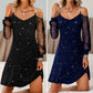 Elegant Off-the-Shoulder Tulle-Sleeve Dress for Women😍🥰Perfect for a Variety of Occasions