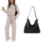 🥳2026 HOT SALE🥳💞60K+ SOLD!✨Women's Crew Neck Top & Drawstring Pants Set3