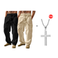 Men’s Breathable Linen Cargo Pants with Multi-Pockets