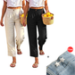 🔥👖Women's Relaxed Fit Linen Blend Pants – Classic Straight Leg Trousers