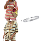 👗 57% OFF NOW!⏰Women's Color-Blocked Striped Knit Casual 2-Piece Set👚🩳
