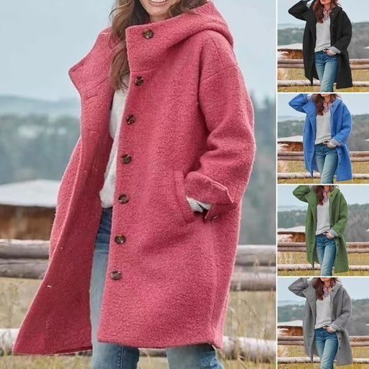 💝 HOT SALE 💝Women's Winter Thickened Hooded Woolen Coat