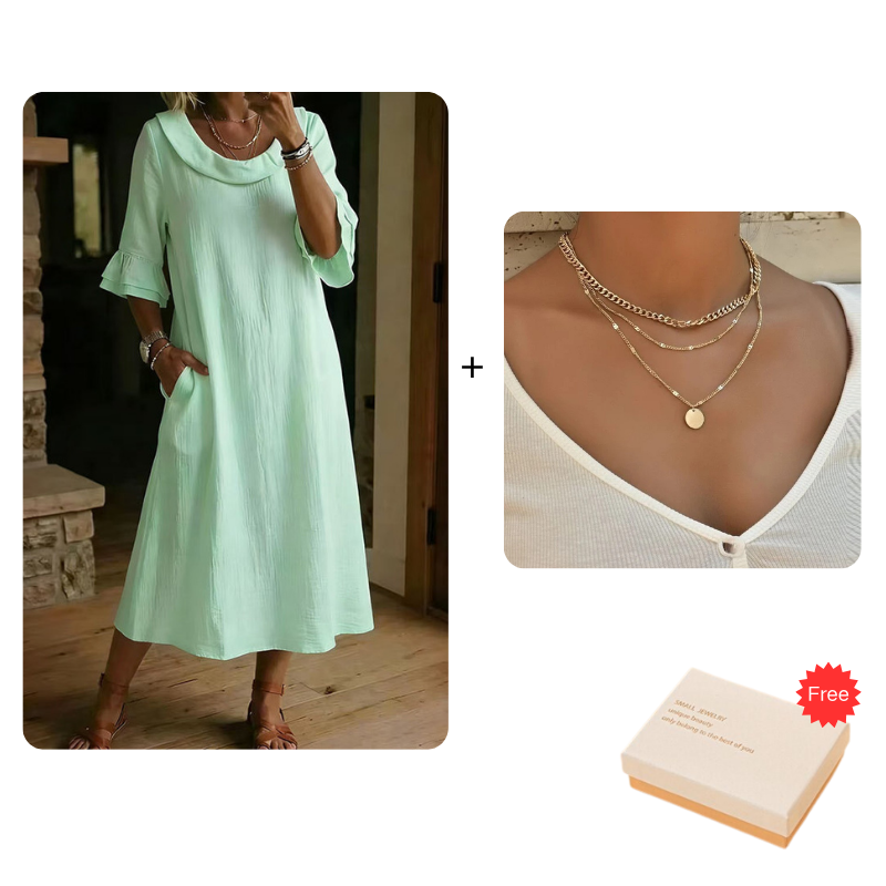 Fluorescent green_Dress & Necklace