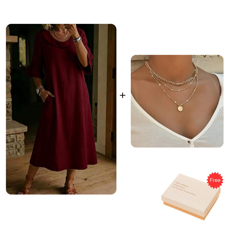 Burgundy_Dress & Necklace