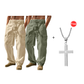 Men’s Breathable Linen Cargo Pants with Multi-Pockets