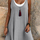 ⏰Last Day Sale 55% Off💃Women's Casual Loose Sleeveless Fake Two Piece Tank Dress