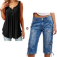 👖 Women’s Straight-Leg Cropped Jeans - Practical pockets and a casual style
