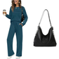🥳2026 HOT SALE🥳💞60K+ SOLD!✨Women's Crew Neck Top & Drawstring Pants Set3
