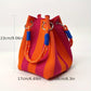 🔥LIMITED TIME SPECIAL PRICE £7.99!👜 Boho Striped Knit Women’s Bucket Handbag | Hand‑Made Autumn Casual Shoulder Bag