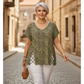 ⏰Last Day Sale 57% Off💃Women's T-shirt with leopard pattern, loose fit, V-neck