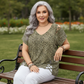 ⏰Last Day Sale 57% Off💃Women's T-shirt with leopard pattern, loose fit, V-neck
