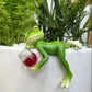 🎁Gift Idea Hot Sale 49% OFF🐸 Frog Flower Pot Hanger Ornament🍷