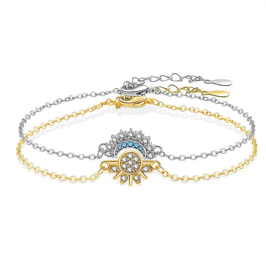 Elegant Sun & Moon Bracelet Set