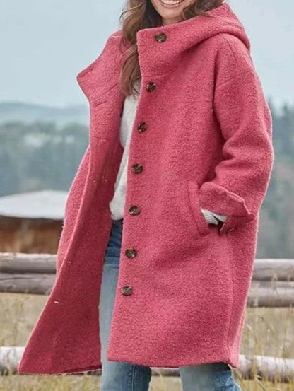 💝 HOT SALE 💝Women's Winter Thickened Hooded Woolen Coat