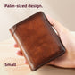 💼🔒Genuine Top Grain Leather RFID Blocking Trifold Wallet for Men - 11 Slots