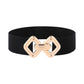 【Factory direct sales】Women's Vintage Gold Buckle High Elastic Leather Belt