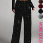 💖LAST DAY SALE 50% OFF🥰Women's Sequin Sparkle Wide Leg Pants with Elastic Waistband