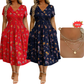 💃Limited-Time 66% OFF 🛍️Women's V-Neck Floral Print Dress with Twist Waist