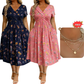 💃Limited-Time 66% OFF 🛍️Women's V-Neck Floral Print Dress with Twist Waist