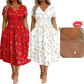 💃Limited-Time 66% OFF 🛍️Women's V-Neck Floral Print Dress with Twist Waist