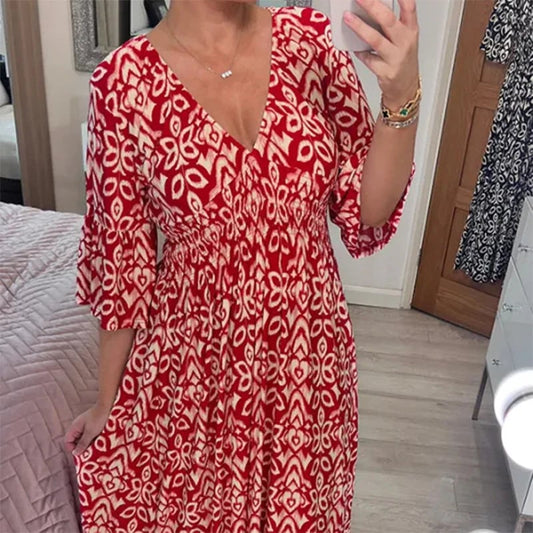 🔥Limited Time- 50% OFF🔥V-Neck Floral Dress-Buy 2 Get Free Shipping