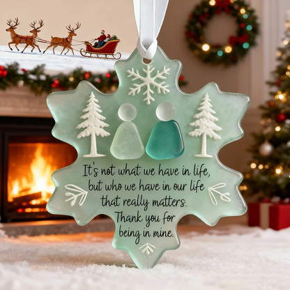🌊Snowflake-Shaped Sea Glass Friendship Decor❄✨ Shaped by Nature & Crafted by Hand!