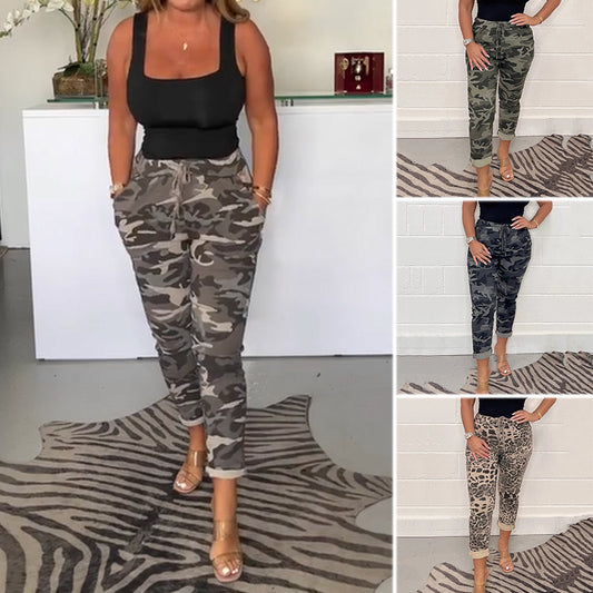 🔥Hot Sale🔥Women's Drawstring Camouflage Casual Pants