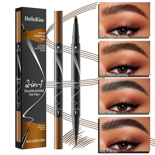 (🔥 Buy 1, Get 1 Free ) 2-in-1 Waterproof Long Lasting 4-End Natural Eyebrow Pencil