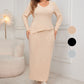 💞Best comfort💞Women's Elegant Irregular Hem Long Sleeve and Wrap-hip Skirt Suit