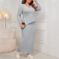 💞Best comfort💞Women's Elegant Irregular Hem Long Sleeve and Wrap-hip Skirt Suit