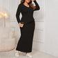 💞Best comfort💞Women's Elegant Irregular Hem Long Sleeve and Wrap-hip Skirt Suit