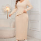 💞Best comfort💞Women's Elegant Irregular Hem Long Sleeve and Wrap-hip Skirt Suit