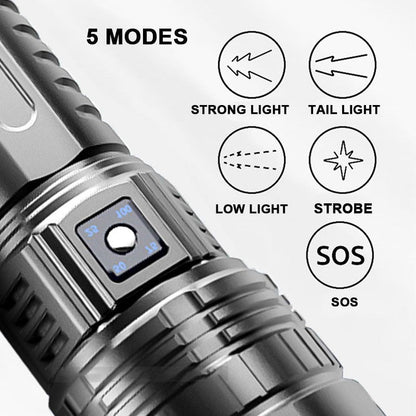 🔥Hot sale 50% OFF🔥Multifunctional White Laser Telescopic Zoom Tactical Flashlight