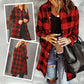 💗Versatile item💗Women’s Plaid Longline Shirt Jacket