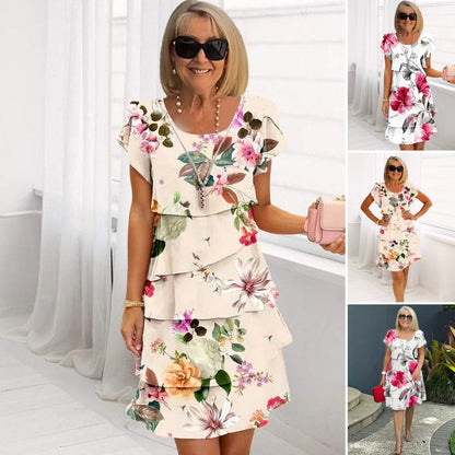 🌸NEW HOT SALE🌸 Multi-plant Floral Print Cascade Dress