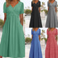 👗 Women’s V-Neck Short Sleeve Long Dress 🌸 Elegant Flowing Fit, Comfortable Fabric & Effortless Everyday Style