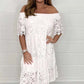 🔥Factory Direct Sales🔥Women's lace hollow layered elegant off-shoulder dress