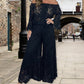 ⏰ Limited Time Offer  🎉Women's two-piece set: lace top + wide-leg trousers